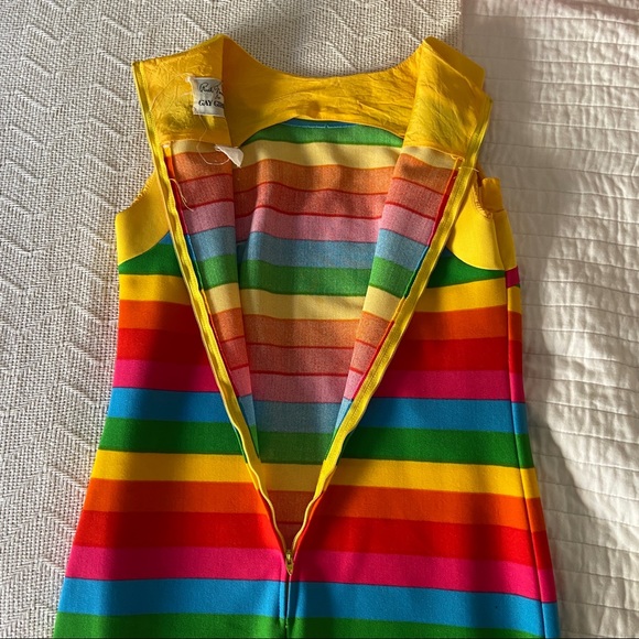 Vintage Rainbow Striped Maxi Dress - Picture 9 of 9